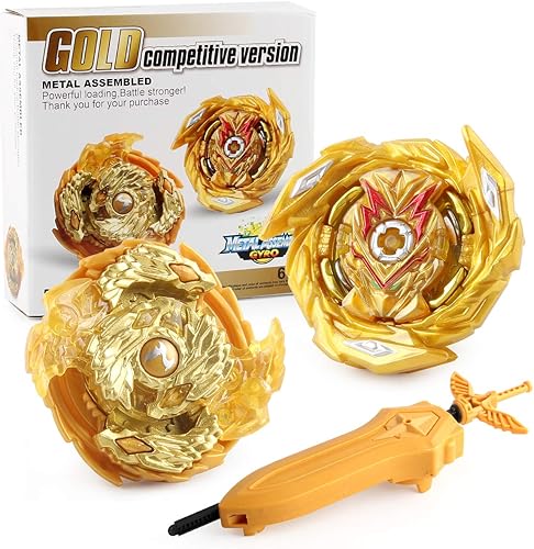 Battling Game Tops - Juego de iniciación de fusión de metal Lanzador incluido 2 juegos Cho-Z Achilles00DMAce Dragon St Ch con 4D Launcher Grip