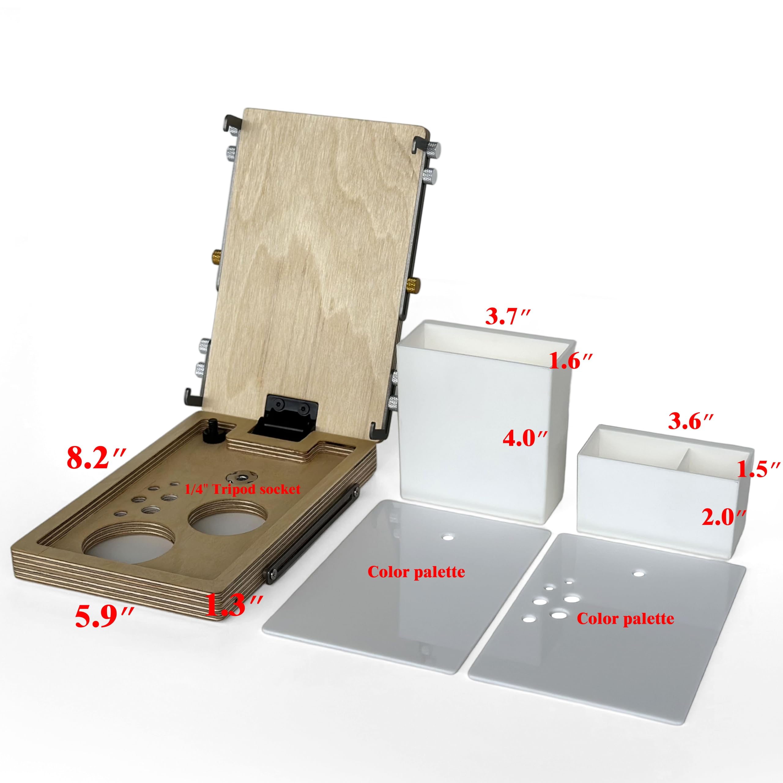 Tragbare Staffelei für Plein Air Painting Pochade Box mit glatter Oberfläche, verstellbare Holz-Tischstaffelei für Künstler, Studenten