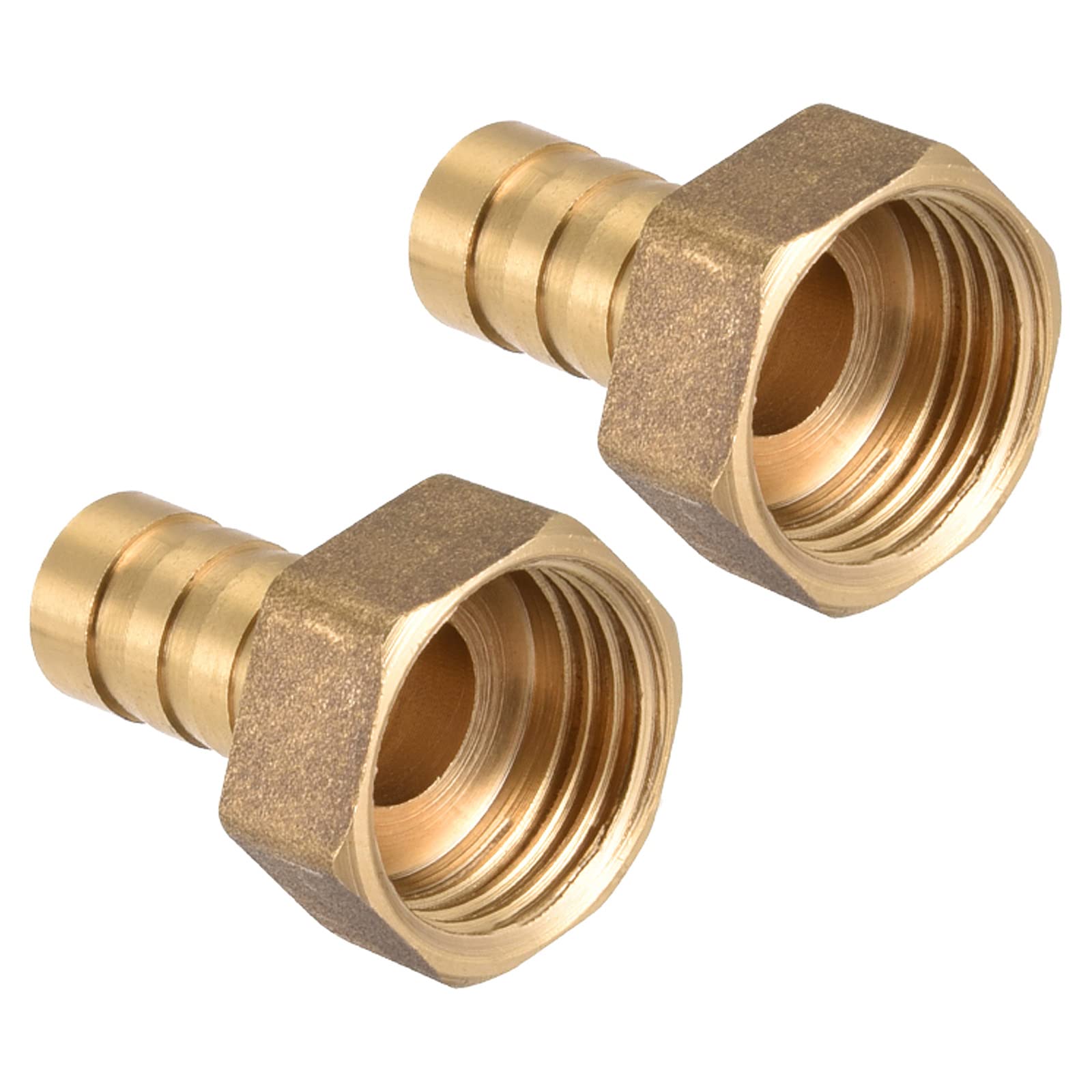 QUARKZMAN 12mm Barbillon G1/2 Femelle Filetage x 2PCS Tuyau Raccord cannelé pour Industrie Vide et Fluide Système, [Laiton]