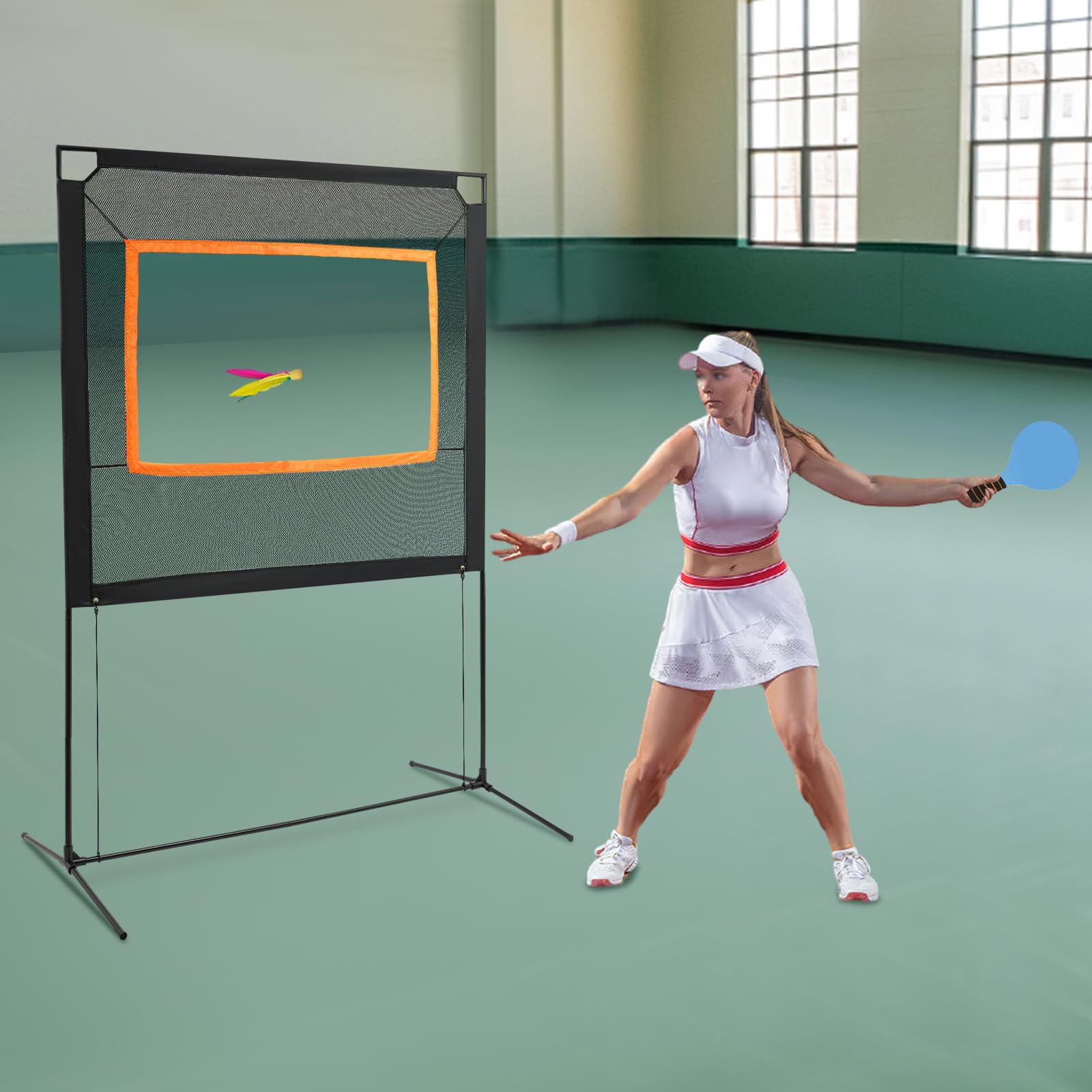Pickleball Set mit Netz und PaarSchläger für Familienspiele | Modern, Schwarz+Blau, Oxford-Gewebe, 2 In 1, für Strand/Garten/Zuhause