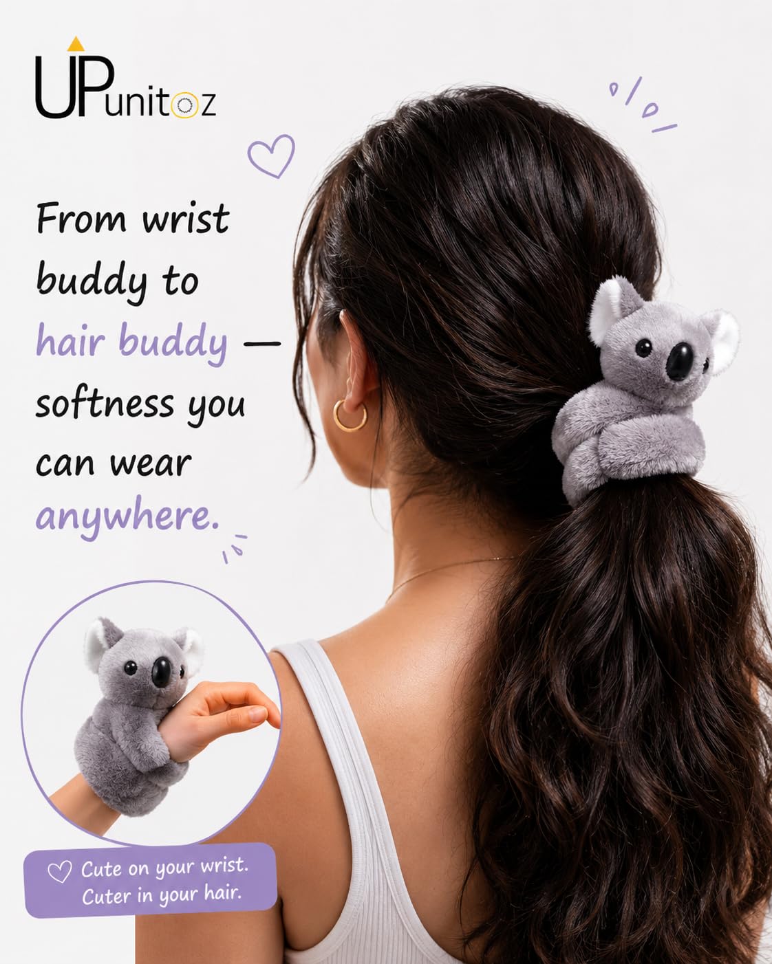 UPUNITOZ Kids Soft Koala Stuffed Toy Slap Bands Wristbands | Cute Plush Koala Wearable Toy Bracelet for Girls and Boys | Birthday Party Favors, Return Gifts, Stocking Stuffers 3
