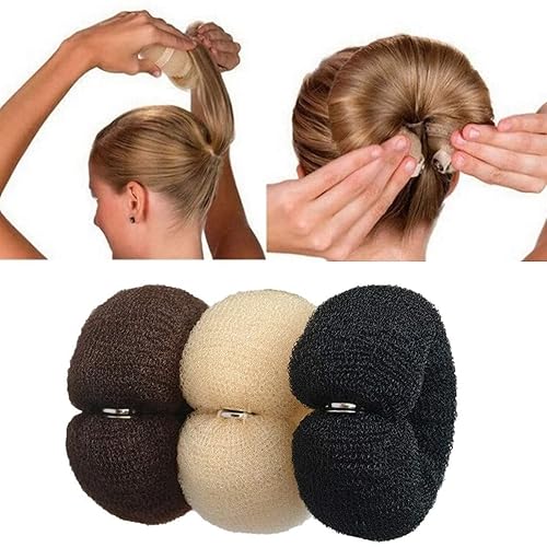 3 piezas de herramienta mágica para el cabello, anillo de espuma para el cabello, accesorios para el cabello de dona, anillo de nailon con hebilla
