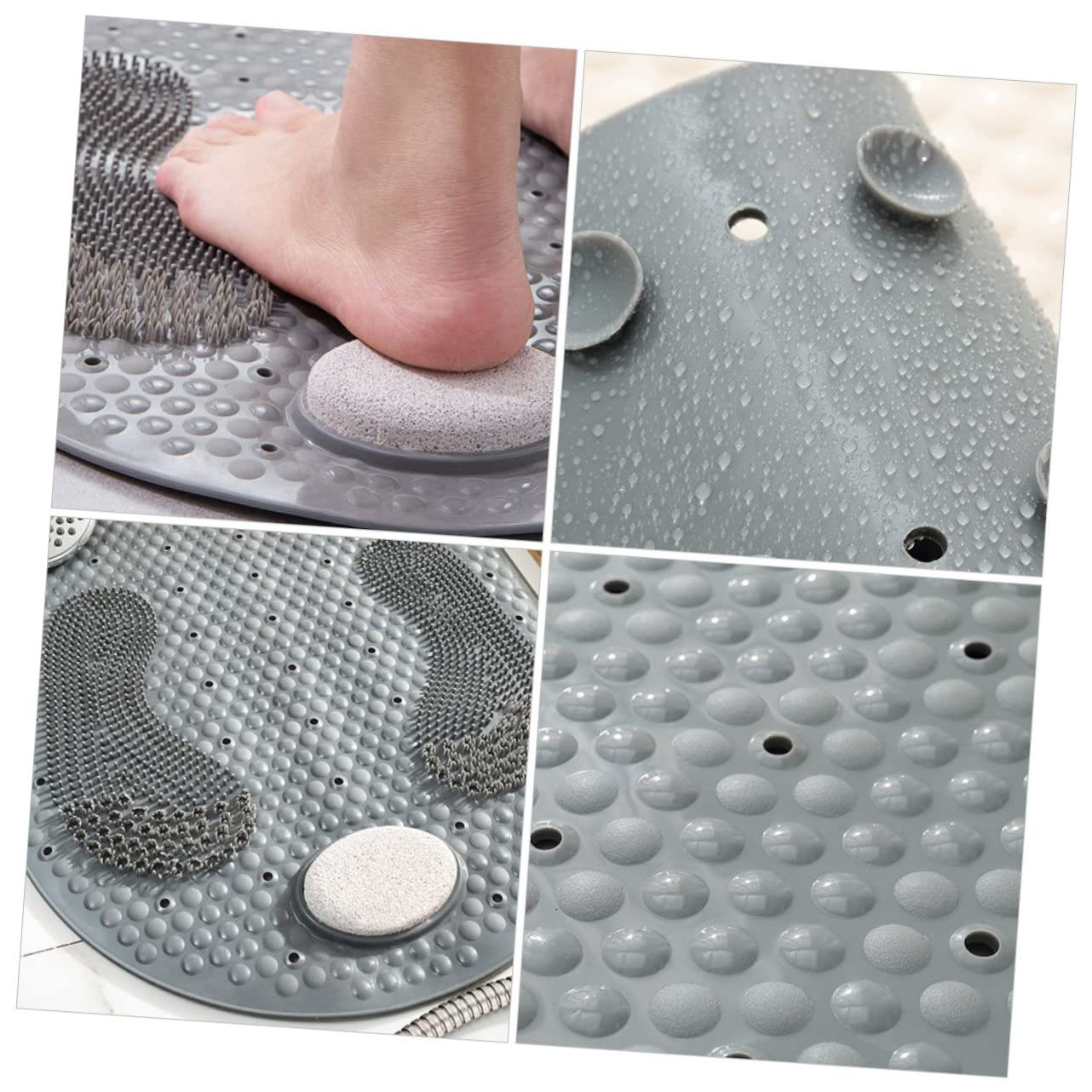 Tappetino Doccia Ventose, Pvc, 105 Ventose Antiscivolo | Fori di Drenaggio Multipli, Effetto Massaggio Plantare, Superficie Resistente All’umidità
