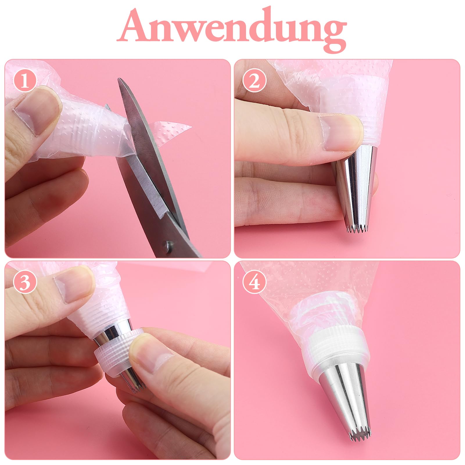 Set 100 Sac à Poche + 6 Lampi + Connettore - Per Decorazione Torte - Professionale - Foto 5