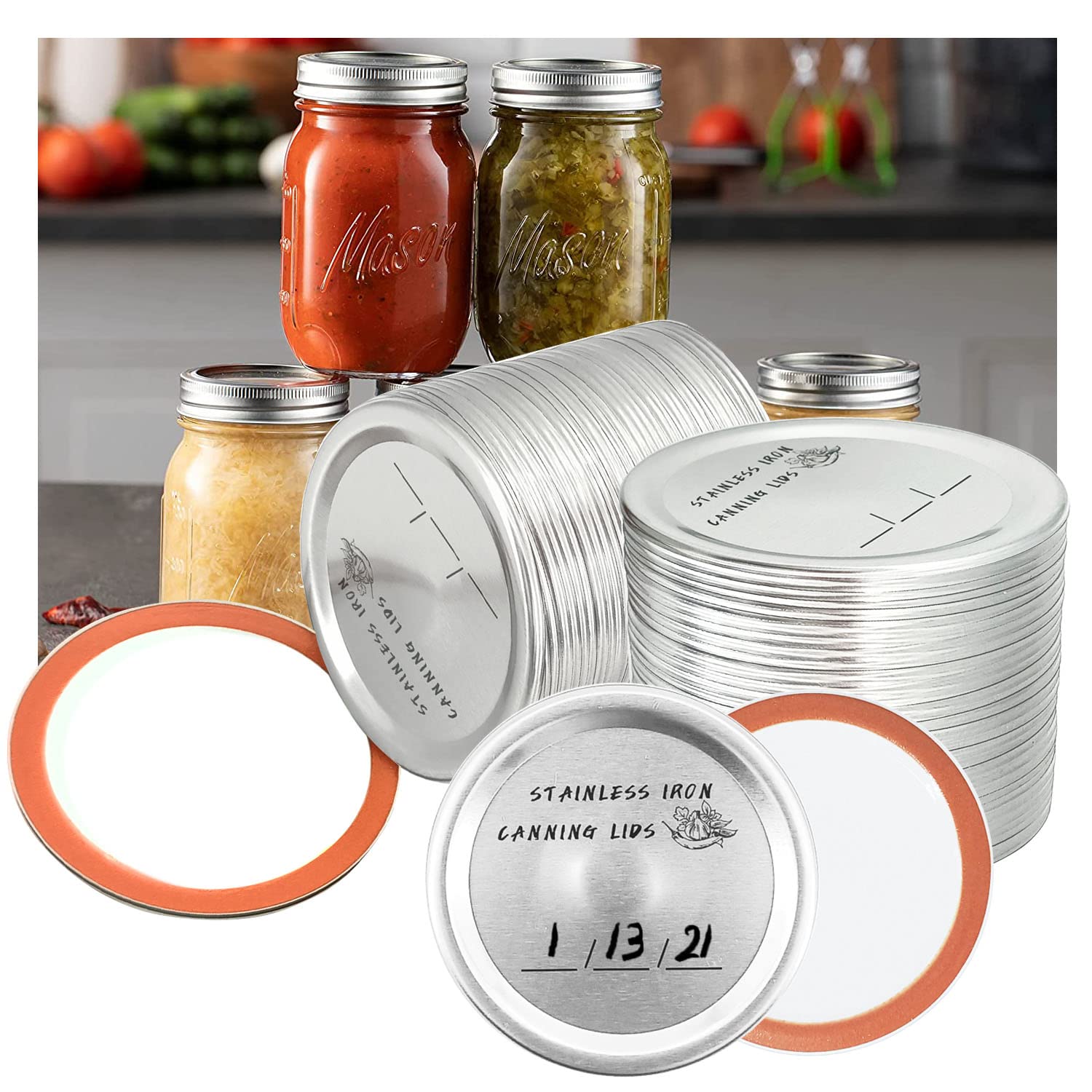 Buy Canning Lids,70mm Regular Mouth Mason Jar Lids For Ball,Kerr Jars