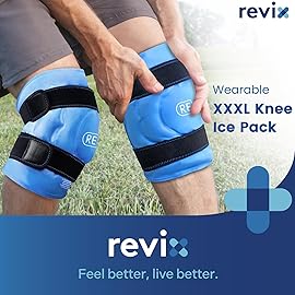 REVIX 20 Extra Large Ice Pack for Knee, Back, Shoulder, Reusable Gel ice Packs to Reduce Discomfort, XXXL Ice Knee Wrap with Cold Compression for Ease Fatigue and Promote Flexibility, Set of Two