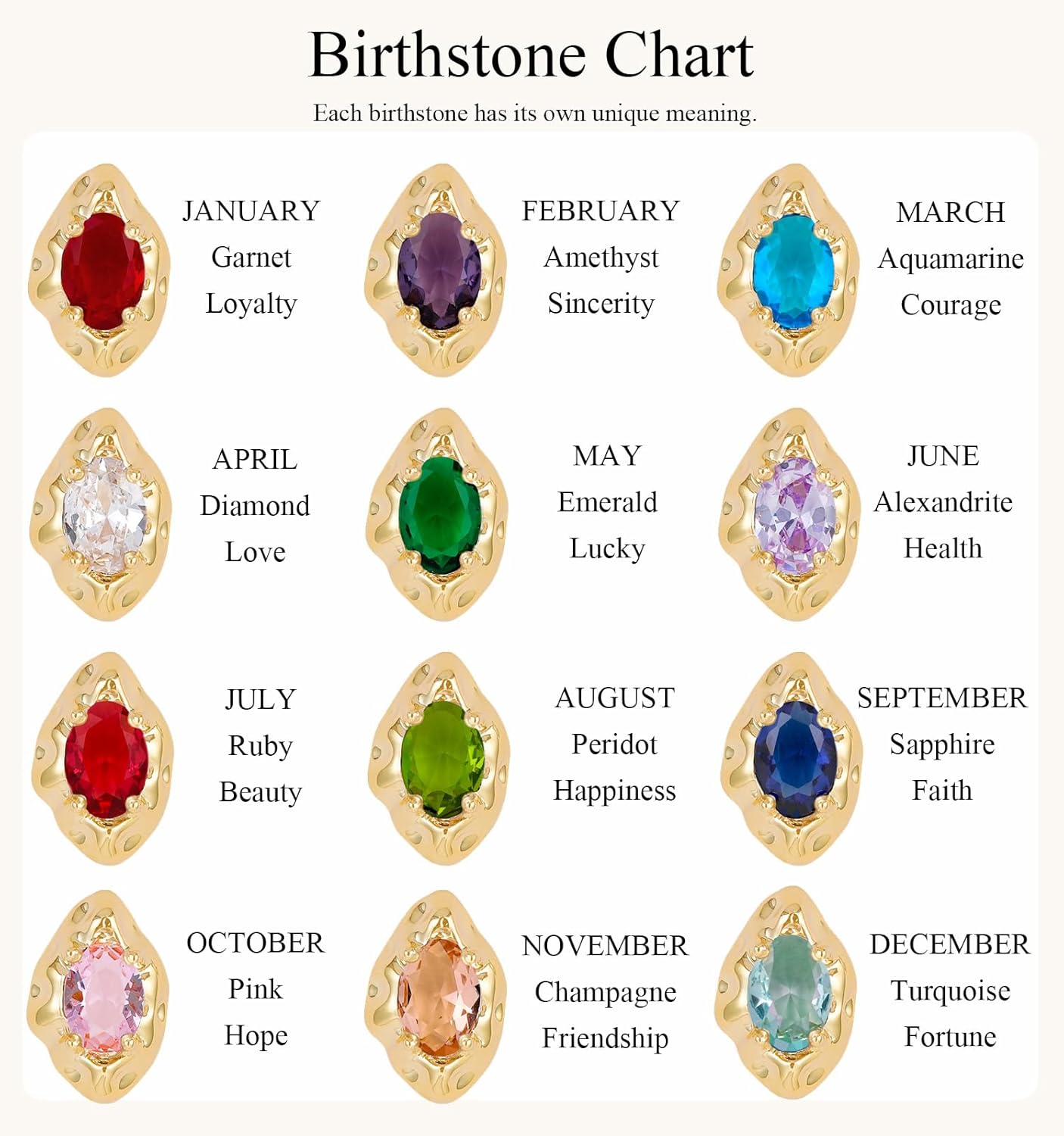 Birthstone Necklace for Women, Dainty 14K Gold Plated Oval Zircon Pendant Necklaces Simple Gold Necklaces for Women Birthday Gifts for Mom Wife - Image 6