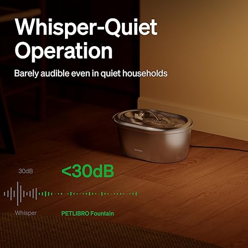 Miniatura 7 de PETLIBRO Fuente de agua para gatos de acero inoxidable, fuente de agua para mascotas de 101 oz3 L para gatos en el interior, fuente de agua para