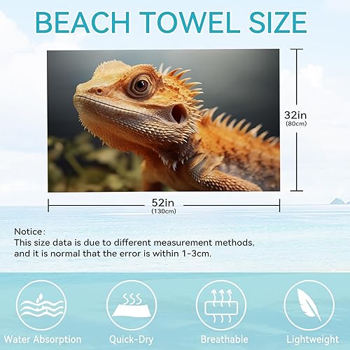 Miniatura 2 de Toalla de playa de microfibra con estampado de leopardo, toalla de baño de piel de animal marrón, toalla de baño de gran tamaño para hombres y