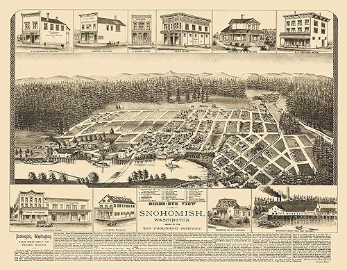 Miniatura 1 de Posterazzi PDXWASN0003Small Snohomish Washington 1890 Elliot - Póster impreso, 24 x 18, multicolor