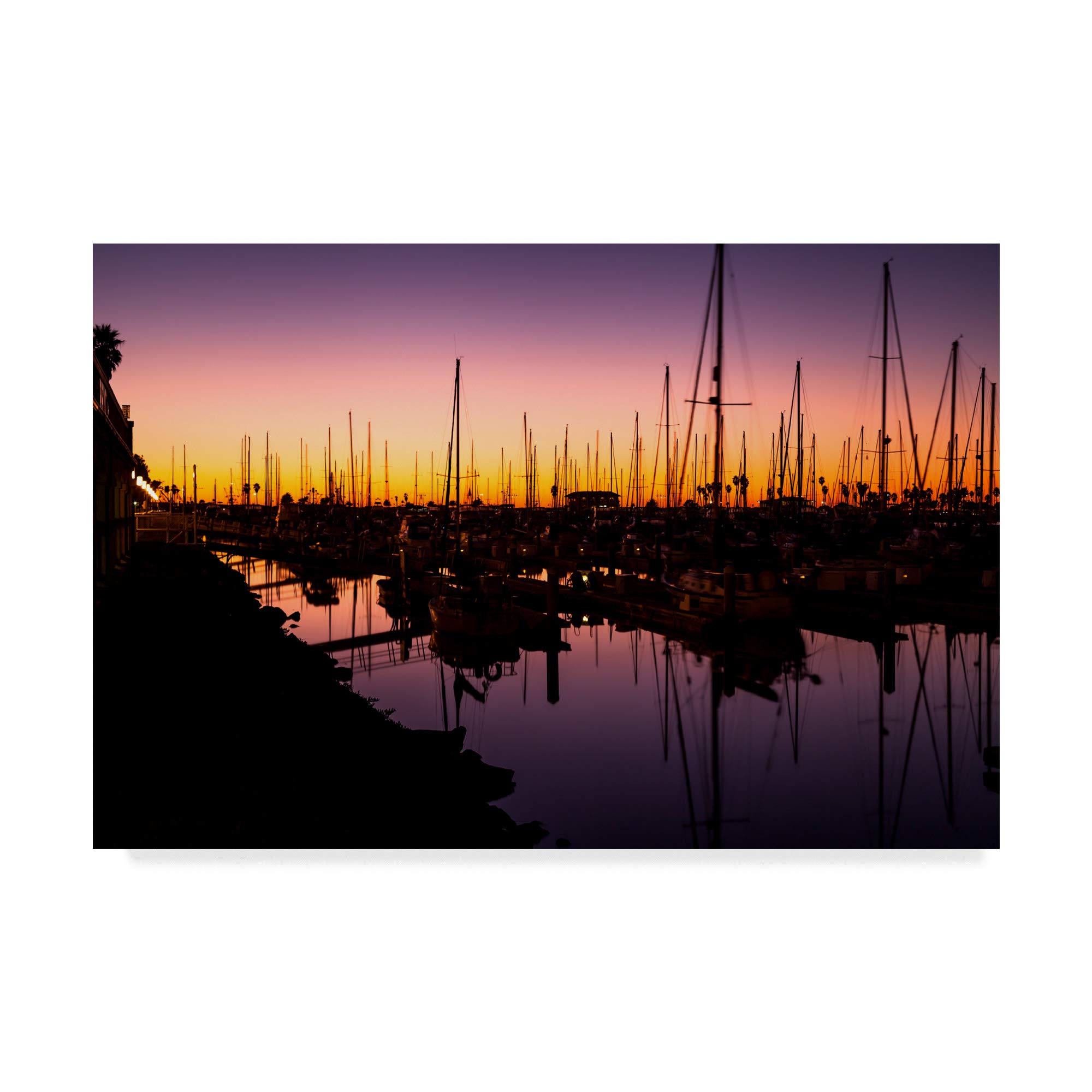 Trademark Fine Art Marina Twilight by Chris Moyer, 12x19-Inch Fine Art, Multicolor