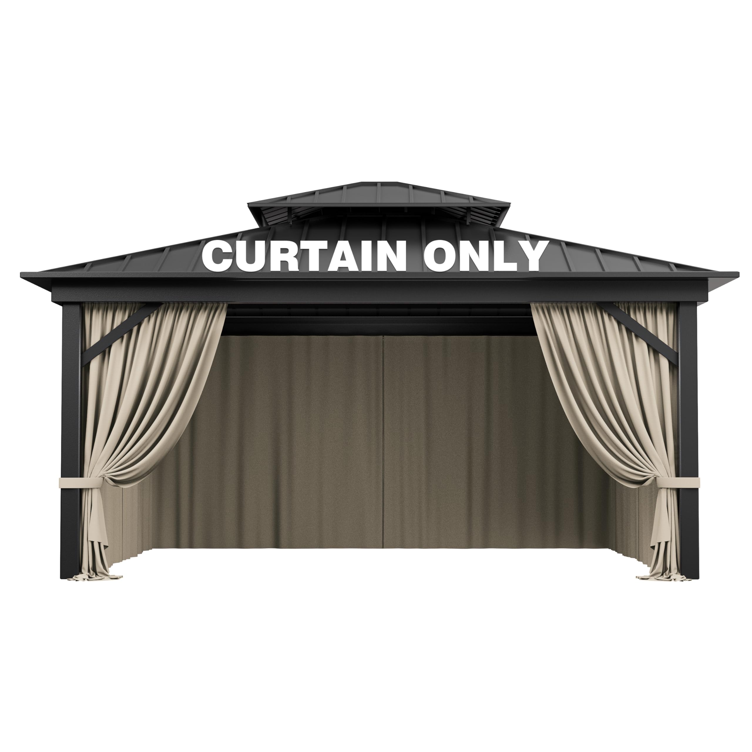 Photo 1 of Pakunoda Outdoor Gazebo Curtains - 4-Panel Sidewalls, 12' x 14', Waterproof