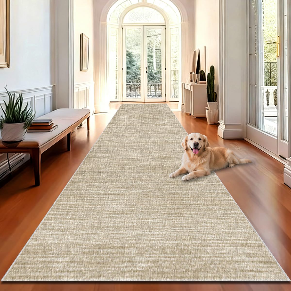 Läufer Teppich Flur 90 x 400 cm Küchenläufer rutschfeste Teppichläufer Flur Waschbar Küchenmatte Flurteppich Küchenteppich Fußmatte Groß Schmutzfangmatte Innen Teppich Läufer für Küche