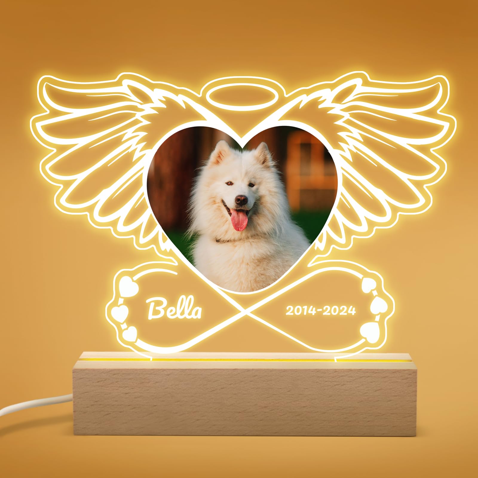 XIAYUEHUA Personalized Pet Memorial Gifts - in Memory of Dog Night Lights, Custom Dog Memorial Gifts for Loss of Dog, Memorial Plaques for Dogs