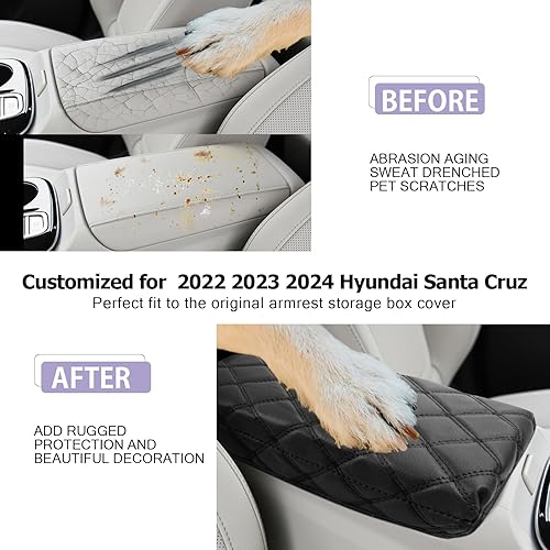 Miniatura 2 de LUWU - Funda para consola central para Hyundai Santa Cruz 2023 2024 2023 Santa Cruz 2023, accesorios de Santa Cruz, almohadilla de consola central,