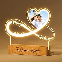 Valentine's Day Original Gifts for Men and Women Personalized Lamp Anniversary Mother's Day Woman and Man – Bedside Table Lamps Led Mama Love Birthday Photo (Infinite Love 2.0)