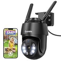 Codnida 5MP Telecamera Wi-Fi Esterno/Interno 2.4/5Ghz, IP Videocamera Esterno con 24/7 Registrazione