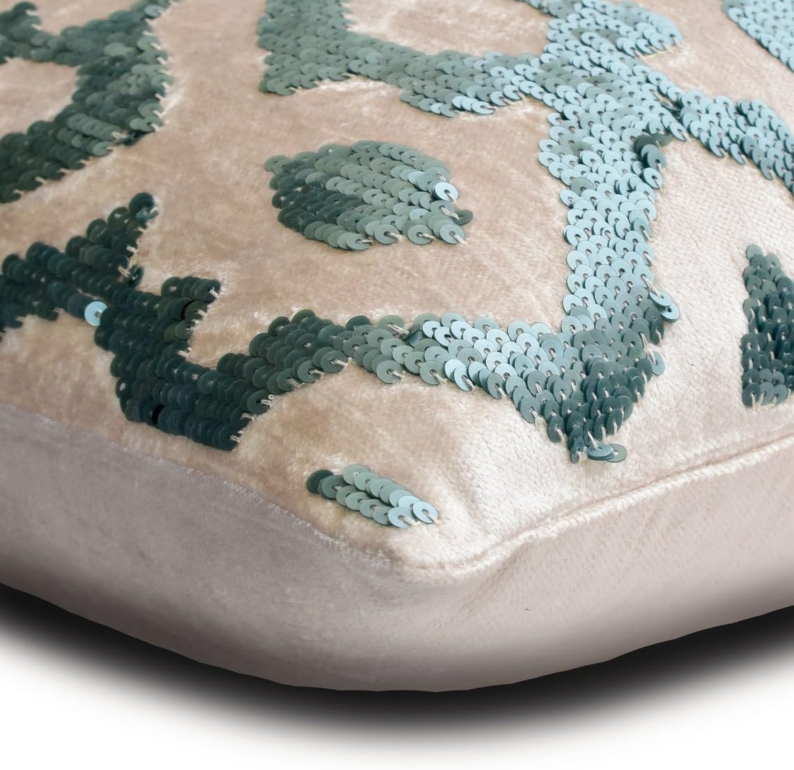 The HomeCentric Euro Sham Pillow, Teal Blue 26"x26" (65x65 cm) Euro Pillowcases, Velvet Sequins Throw Pillows for Bed, Abstract Pattern Modern Easter - Peacock Insights