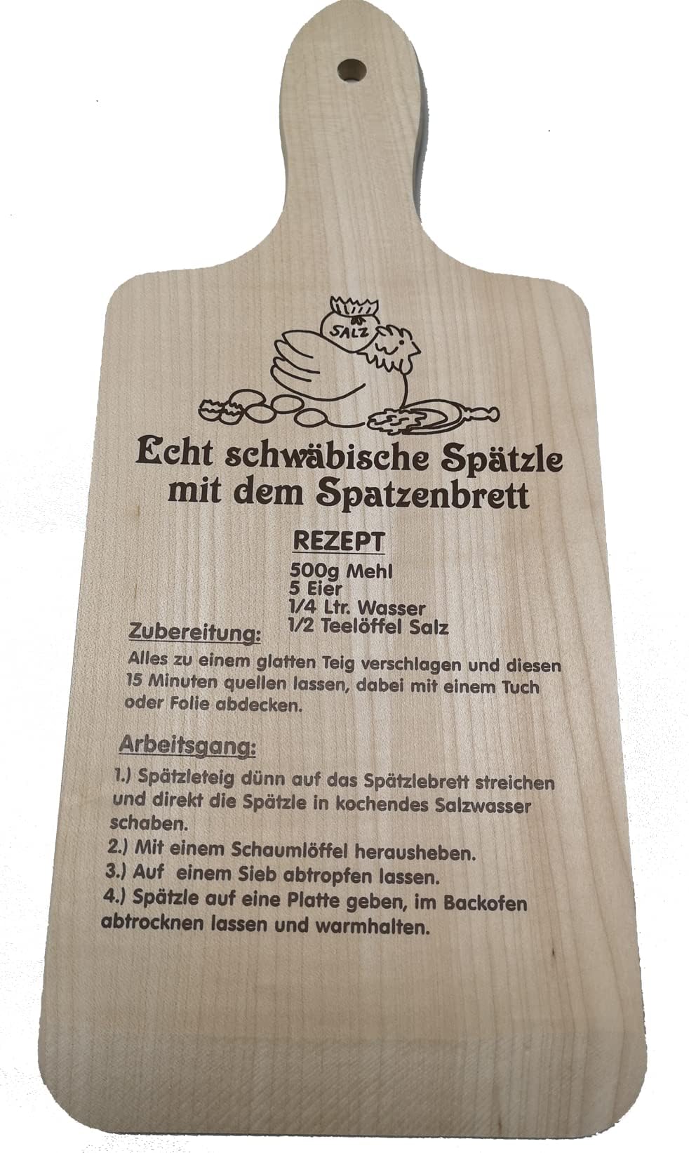 Spätzle Board with Recipe 36 cm x 15 cm