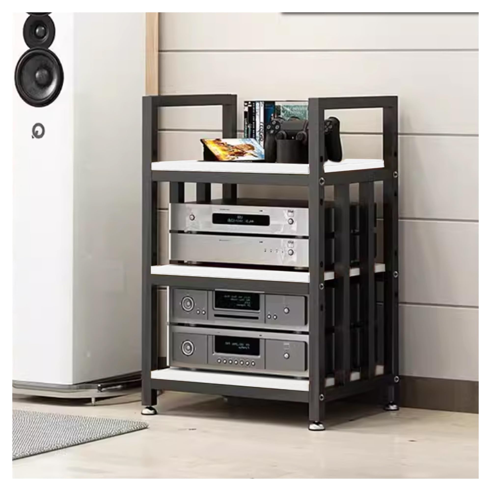 Étagère audio-vidéo design pour un salon moderne et épuré