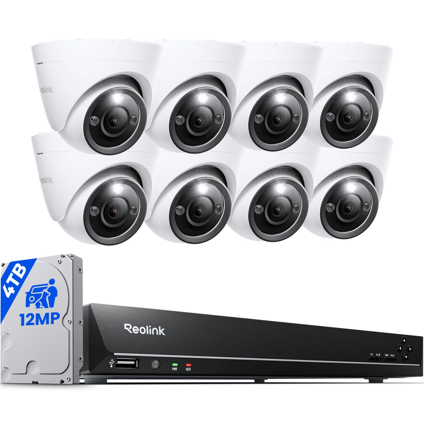Reolink 12MP Kit Videosorveglianza PoE, Audio Bidirezionale,