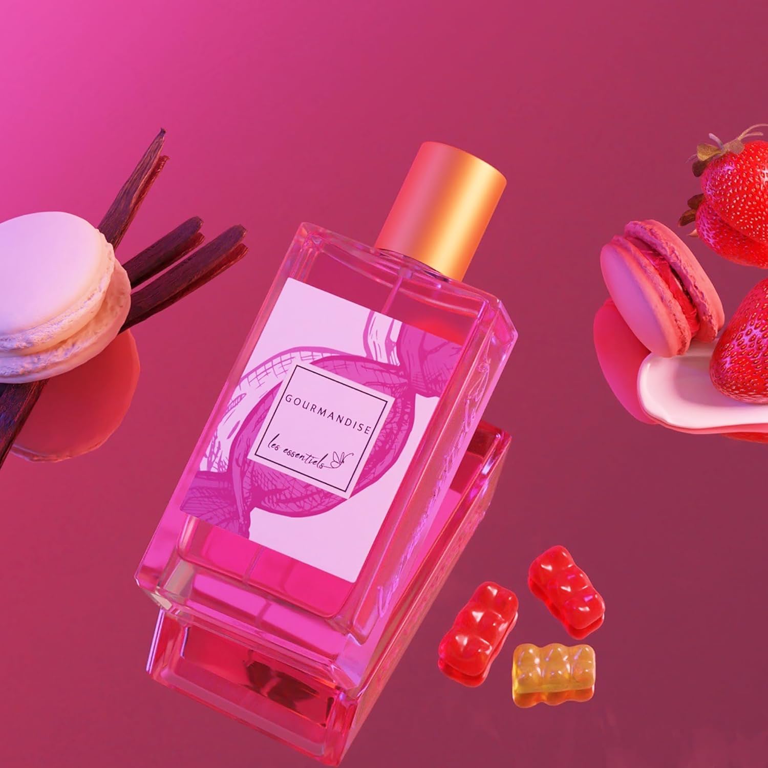 LES ESSENTIELS Gourmandise Perfume and Soap Gift Set - Fruity Gourmet Fragrance - Perfume for Women and Sweet Almond Oil Natural Soap - 2 pc - Image 4