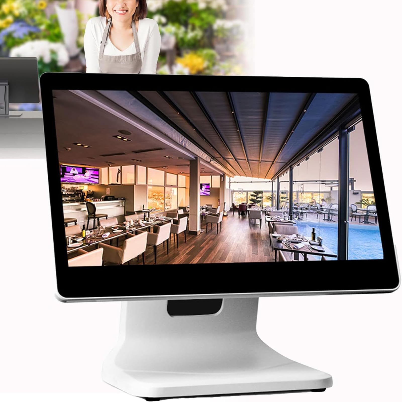 Caisse enregistreuse Tactile de 15 Pouces, Tablette Mobile, Caisse enregistreuse, écran capacitif LED multitouch, Moniteur de Position,pour Vente au détail et Point de Vente,FrenchSystem