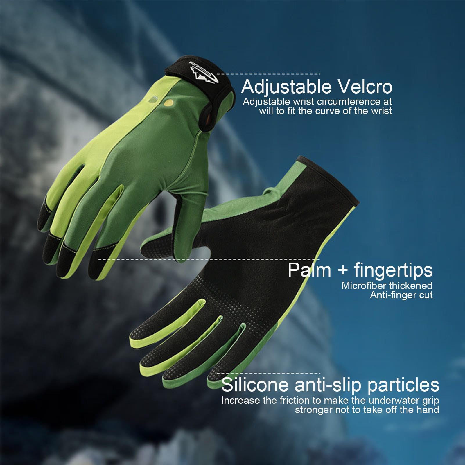 Guanti da nuoto resistenti all'acqua per donne e uomini, guanti termici antiscivolo per immersioni per canottaggio, surf, sport acquatici, pesca subacquea, snorkeling, terra e mare, doppio uso, per