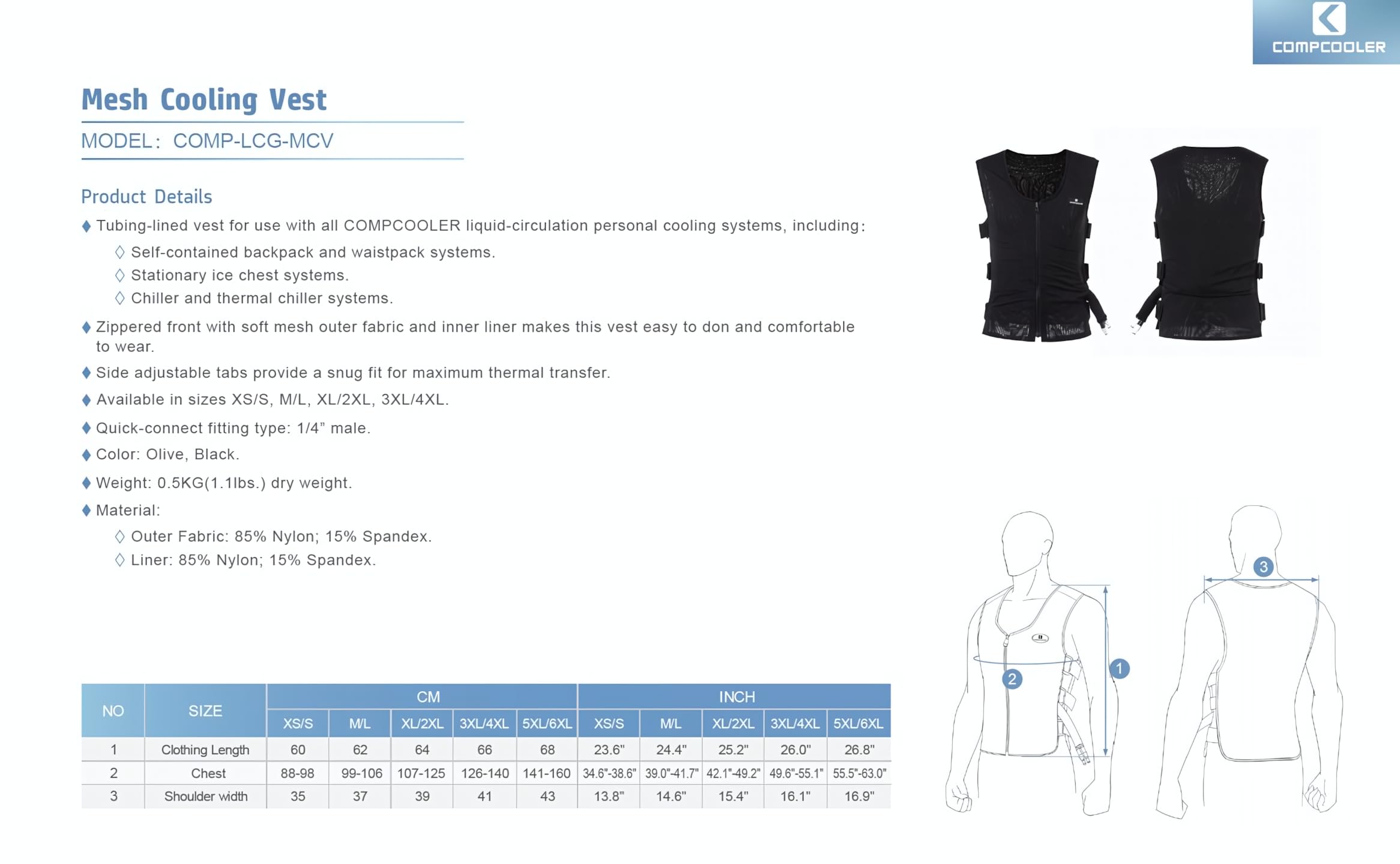 Borsa da serbatoio per motociclista Solo ICE Cooling System 3.0L include un gilet di raffreddamento a rete foderato in tubo, 12 V DC