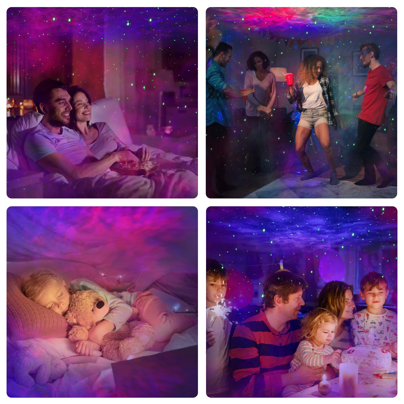 PANAMALAR Smart Sternenhimmel Projektor, WLAN LED Projektor Galaxy Sternenlicht Kinder mit Sprachsteuerung von Alexa/Timer,Nachtlicht Geschenk für Kinder Party Weihnachten (SK20-White)