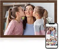Moldura de fotos digital Kosshe de 10,1 polegadas, WiFi, táctil HD IPS 1280 x 800, 16 GB, rotação automática