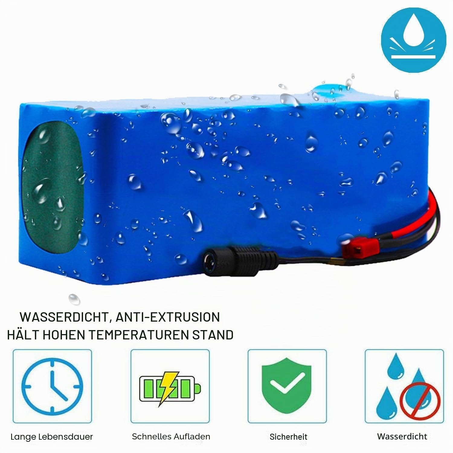 Ebike Batterie 48V 30Ah Scooter Akku Pack 13S3P Rechargeable Battery Eingebauter BMS PVC-Akku Mit Ladegerät Elektrofahrrad-Akku Für 50W-1000W Motor