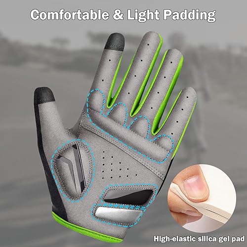 Miniatura 3 de NICEWIN Cycling Bike Gloves Men Women, Padded Anti-Slip Mountain Bike Gloves, Touch Screen Full Finger Road Bicycle Biking Gloves