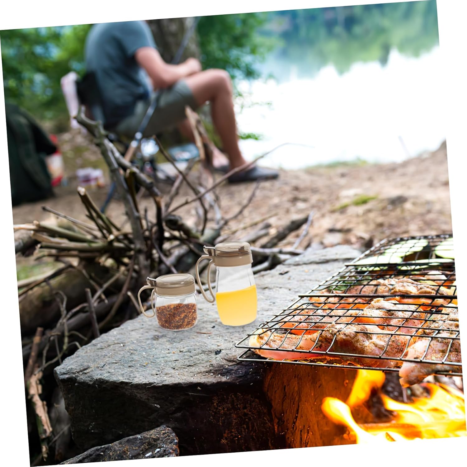 PRETYZOOM Glass Seasoning Jar Labels Multi-use Salt Pepper Shakers Oil Bottle Cardboard Storage Box for Kitchen