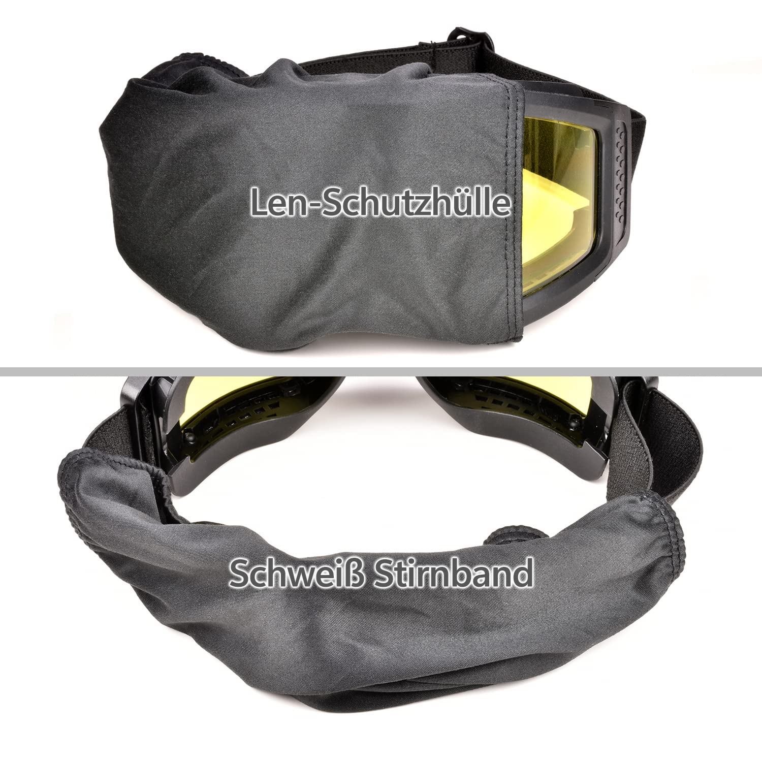 Occhiali da sci per softair, occhiali protettivi per paintball, anti-shock, con 3 lenti intercambiabili, per uomini e donne, per corsa, ciclismo, sci (nero)
