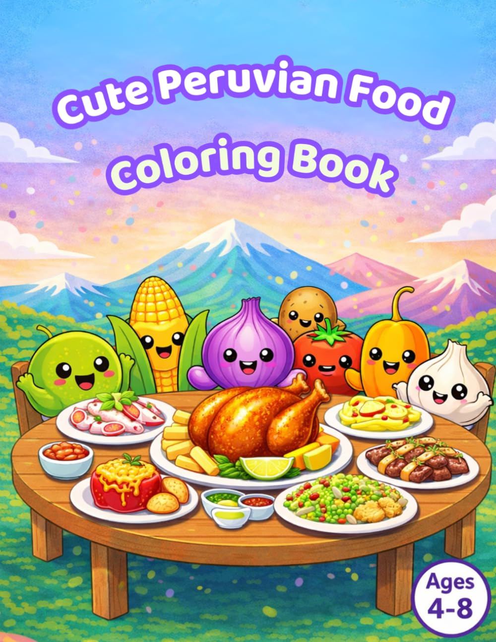 Cute Peruvian Food Coloring Book