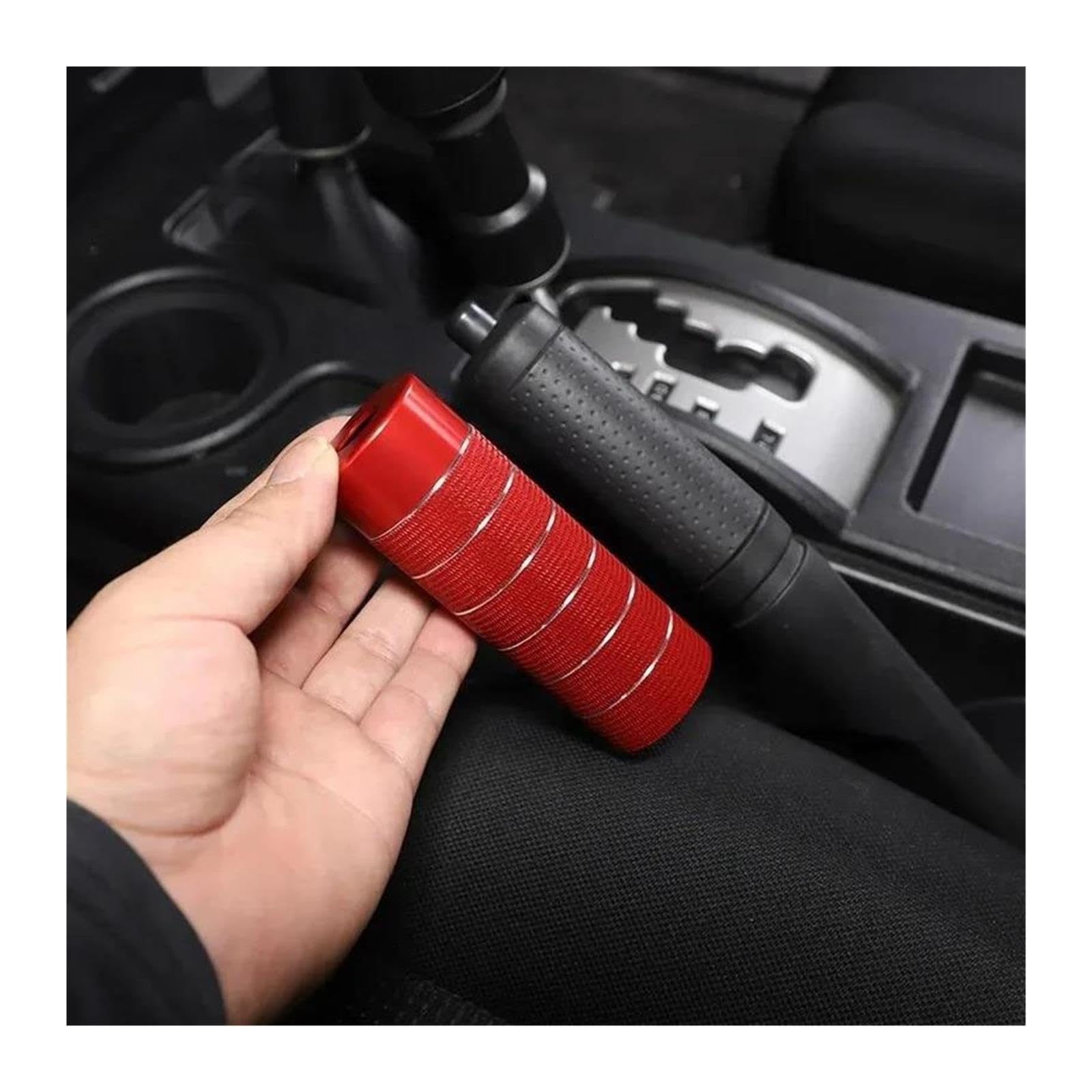 Kompatybilna z Toyota FJ Cruiser 2007-2021 czerwona głowica zmiany biegów samochodu osłona tulei hamulca ręcznego akcesoria wewnętrzne (czarna)