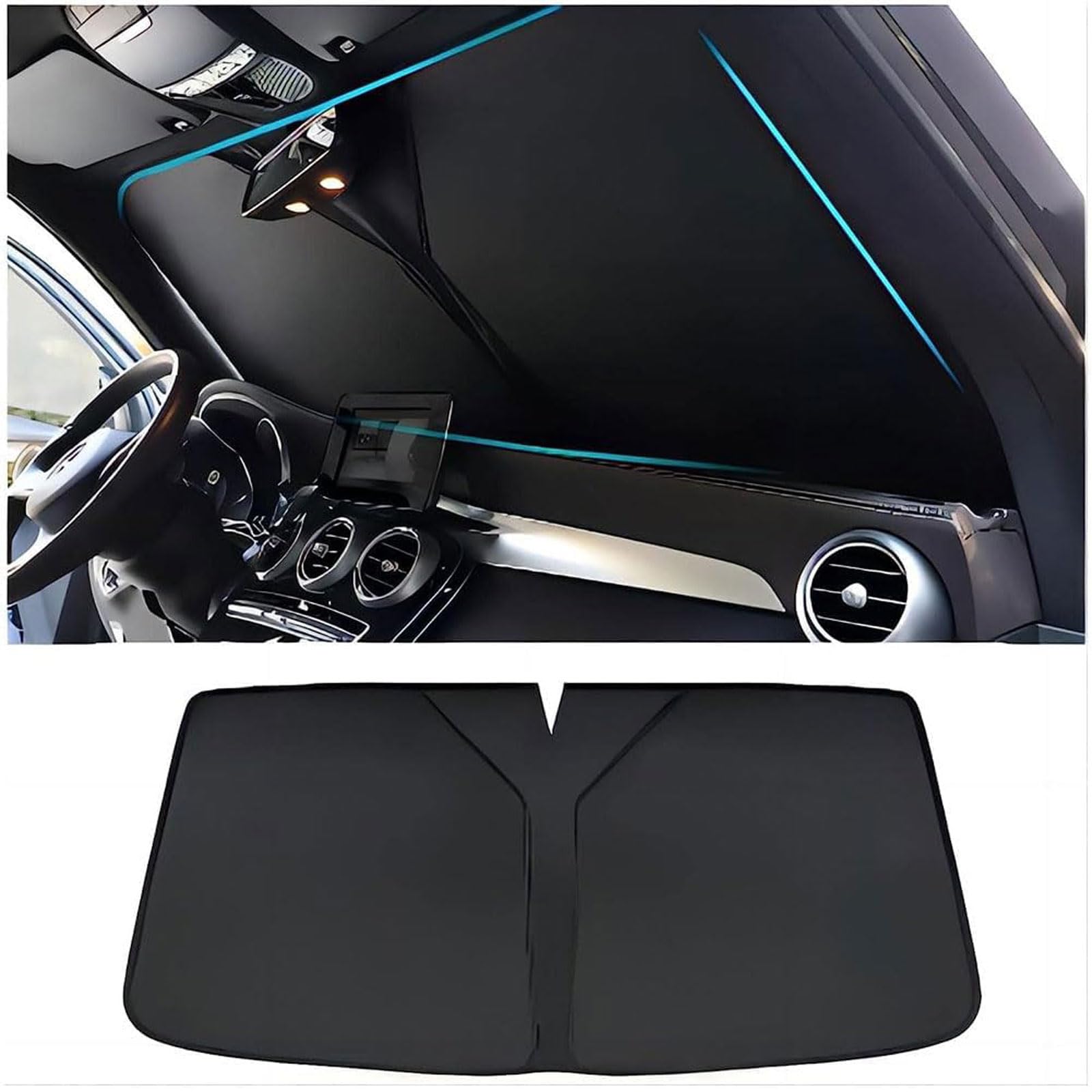 Parasole Per Parabrezza Auto Per Chevy Traverse/Tahoe/Blazer/Suburban 2007-2024 - Tessuto Termico Doppio Strato Con Anelli In Acciaio - 2