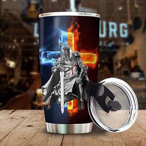 Miniatura 3 de Vaso de guerrero de Cristo Jesús con texto en inglés A Child of God Man of Faith Warrior of Chirst Jesus, regalos cristianos para hombres, papá,