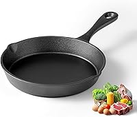 NeoForge 8 Inch Cast Iron Skillet with Teardrop Handle - Oven Safe Frying Pan for Stove, Grill, Induction, Camping