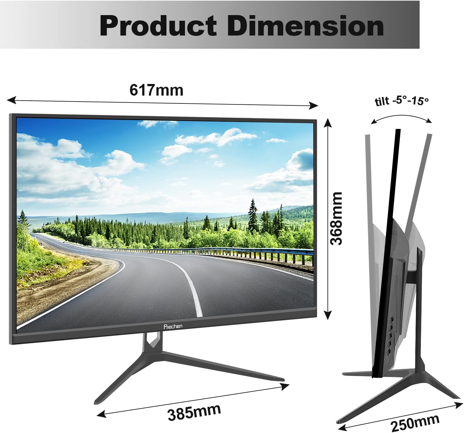 Monitor connected to various devices like PC, notebook, Xbox, and TV box