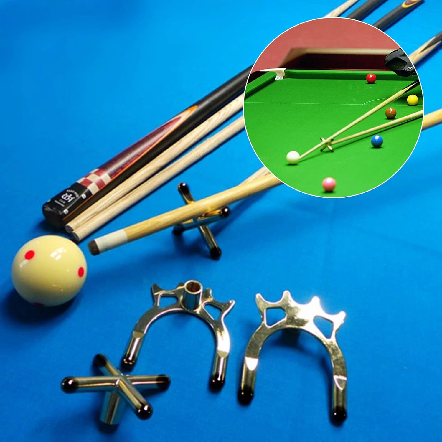 YOUNTHYE 4PCS Retractable Billiards Cue Stick Bridge with 3PCS Removable Bridge Head, Snooker