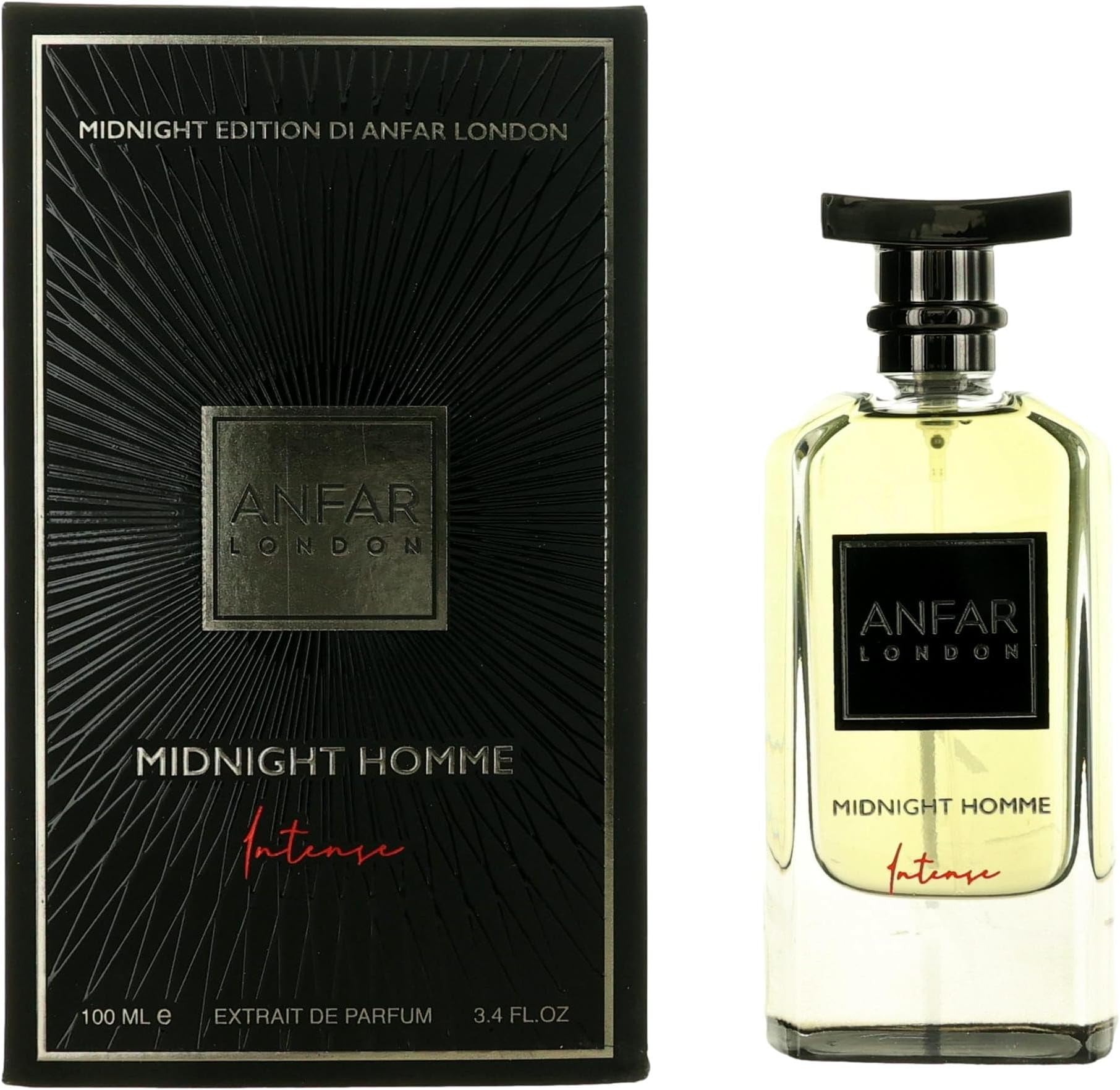 Midnigth Edition - Midnigth Homme Intense by Anfar for Men - 3.4 oz Extrait De Parfum Spray