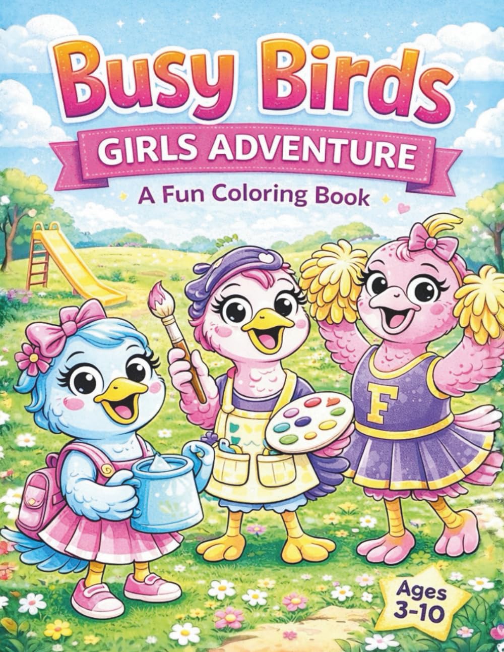 Busy Birds Girls Adventure: A Fun Coloring Book
