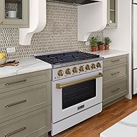 Vista 3 de Akicon Cocina de Gas de Estilo Profesional Deslizante Independiente de 36 pulgadas con Horno de 5.2 Pies Cúbicos, 6 Quemadores, Ventilador