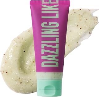 [Dear Doer] Dazzling Body Scrub in Tube - Radiant & Gentle Exfoliator with Grapeseeds & Plant-Derived Cellulose to Remove Dead Skin Cells with Vitamin C, Fresh Floral Scent, Vegan, 3.38 fl oz (100 ml)