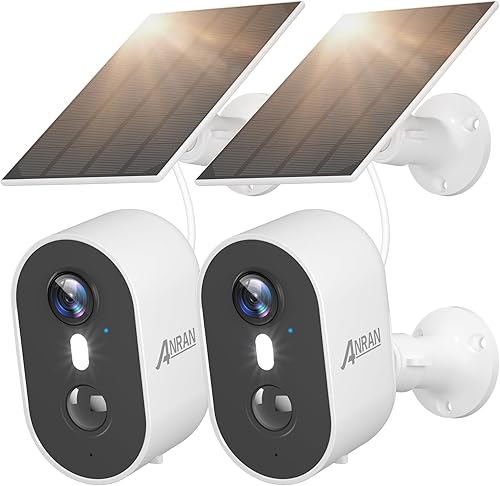 ANRAN Cámaras de seguridad inalámbricas para exteriores, cámara de vigilancia WiFi 2K para seguridad del hogar, cámaras alimentadas por batería con
