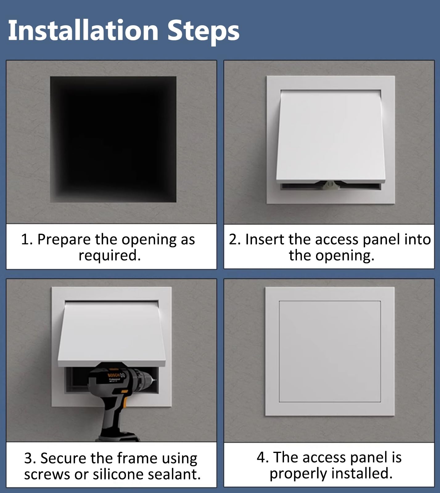 Pannello di accesso magnetico per cartongesso Portello di ispezione di facile accesso per manutenzione della parete Copertura durevole per riparazioni rapide Perfetto per uso domestico e ufficio