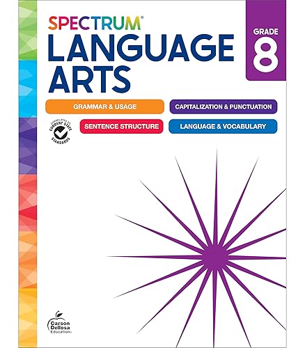 Spectrum 8th Grade Language Arts Workbook, Middle Grade Books Covering Fundamentals English Grammar, Punctuation, Sentence Structure, Vocabulary, Language Arts 8th Grade Curriculum