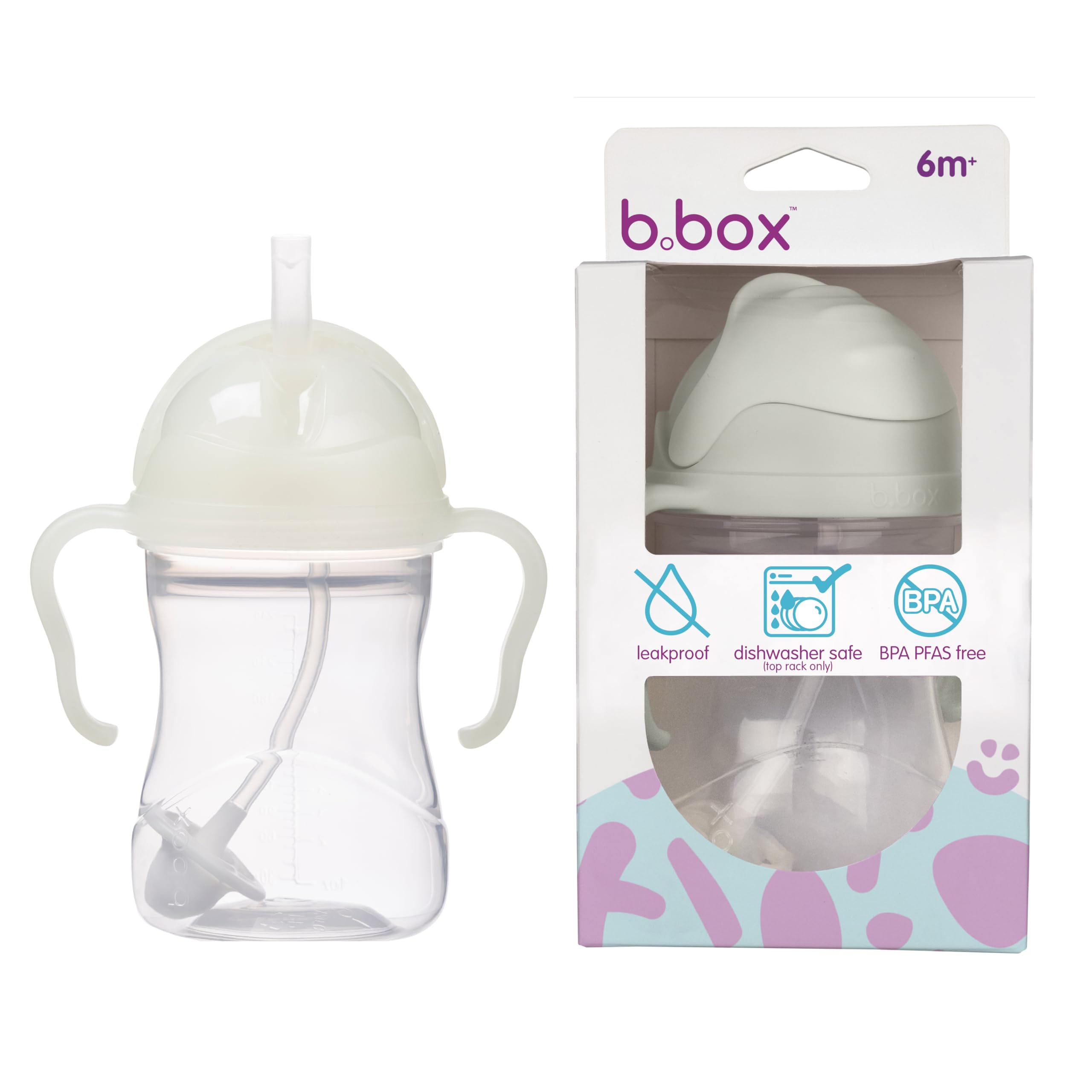 b.Box Weighted Straw Sippy Cup - Glow in The Dark -Leak-Proof, Spill & Free Drinking 240ml-picture-10